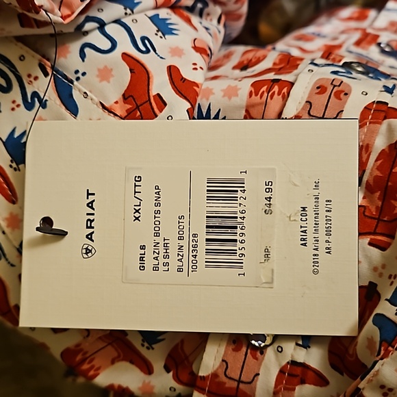 NWT Ariat L/S Girls Size XXL/16 - Picture 6 of 6